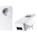 Produktbild: devolo LAN Powerline Adapter, dLAN 550 duo+ Starter Kit -bis zu 500 Mbit/s, Powerlan Adapter, LAN Steckdose, 2x LAN Anschluss, weiß