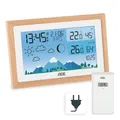Produktbild: ADE Wetterstation Funk mit Außensensor | Innen- und Außentemperatur mit Wettervorhersage | Hygrometer und Barometer | Funkwecker mit 2 Weckzeiten | inkl. Batterie und Netzadapter