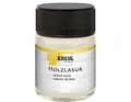 Produktbild: KREUL 78501 - Farbintensive Acryl Holzlasur, 50 ml Glas in weiß, für unbehandeltes, natürliches Holz und saugende Naturpapiere, fließend - flüssige Farbe auf Wasserbasis