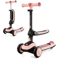 Produktbild: Kinderkraft Mini-Scooter Halley, Rosa, Schwarz, Metall, Kunststoff, 31x64-77.5x60 cm, EN 71, höhenverstellbarer Lenker, Räder mit LED-Licht, Outdoor Spielzeug, Kinderfahrzeuge, Scooter & Cityroller