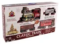 Produktbild: Spetebo XXL Weihnachtszug mit 530 cm Schienen - Eisenbahn 24-teilig mit Licht und Zug Geräusch - Zug mit Lokomotive und 3 Waggons