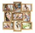 Produktbild: Levandeo® Bilderrahmen Collage, levandeo Bilderrahmen Collage 45x45cm 9 Fotos 10x15 Eiche MDF Holz