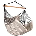 Produktbild: La Siesta Hängesessel, Grau, Weiß, Holz, Textil, Bambus, 110x160x180 cm, Gartenmöbel, Hängesessel