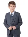 Produktbild: SANDER STELLAN Festlicher Kinderanzug Jungen Anzug Kommunionanzug 6-teilig grau Numeric_140