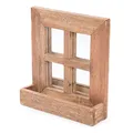 Produktbild: DESIGN DELIGHTS WANDSPIEGEL Vintago | mit Ablage, 40 cm, Mahagoni Holz | Holzspiegel mit Fach, Badezimmerspiegel, rechteckiger Flurspiegel mit Wandregal