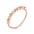 Produktbild: Anti-Stress Ring aus 925 Sterlingsilber mit drehbaren Glitzer-Kugeln, Dekompression Entspannungs-Helfer mit Perlen zum Drehen für Frauen und Damen, Angstring Beruhigend & Therapeutisch (Rosegold, 50)