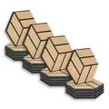Produktbild: Homestyle4u 20 Stück Hexagon Wandpaneele 30x26x2 cm Natur Schallschutzplatten Wanddeko Akustische Behandlung Schalldämmung
