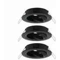 Produktbild: PAULMANN Einbauleuchte Choose Basisset schwenkbar  rund 84mm 50°  max. 3x10W   dimmbar  Schwarz matt