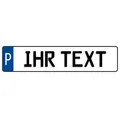 Produktbild: Wunschtext Parkplatzkennzeichen/Parkplatzschild Schwarz Aluminum 52x11cm geprägt