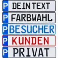 Produktbild: Parkplatzschild Parkplatz Kennzeichen Schild P-Kennzeichen Wunschtext