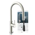 Produktbild: SCHÜTTE 79526 Blackpool Küchenarmatur mit ausziehbarer Geschirrbrause, 360 Grad Wasserhahn für die Küche, Mischbatterie mit Einhebelmischer, Spültischarmatur mit Brause ausziehbar in Edelstahl
