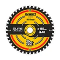 Produktbild: Dewalt Elite Kreissägeblatt DT10640 (Sägeblatt-ø 165/20 mm, Schnittbreite: 1,65 mm, 40 Zähne, Zahngeometrie: WZ, Zahnwinkel: 18°, ultra-scharfe Hartmetall-Zähne, mit Nail Tough, für feine Schnitte)