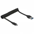 Produktbild: Delock USB 3.1 Gen 2 Spiralkabel Typ-A Stecker zu Typ-C Stecker