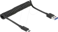 Produktbild: DELOCK 85349 - USB 10 Gb/s Spiralkabel, A auf C Stecker, 1,2 m