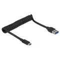 Produktbild: USB-Kabel Delock USB 3.1 Coiled Cable Type-C To A USB Kabel NEU