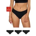 Produktbild: SNOCKS Hipster Panties aus Mikrofaser Damen (3-St., 3 Stück) ohne Nähte, unsichtbar unter deiner Kleidung schwarz L