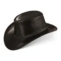 Produktbild: Black Forest Fox® Perth Unisex Western Cowboy Reiten Leder Sonnen Hut in (M, Braun)