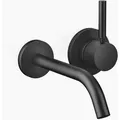 Produktbild: Dornbracht META Waschtisch-Wand-Einhandbatterie ohne Ablaufgarnitur, Ausladung 190mm, luftangereicherter, runder Strahl, 36860660-33, Farbe: Schwarz Matt