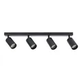 Produktbild: EDO Deckenstrahler GU10 MALGA, 4 Flammig, Deckenlampe Schwarz, Drehbar Spotbalken, Deckenleuchte Schwenkbar, Wandlampe Innen, Wandstrahler, Spot, Downlight, Lampe für Schlafzimmer, Küche, Wohnzimmer