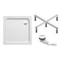 Produktbild: Schulte Duschwanne Cala 90x90 cm, quadratisch aus hochwertigem Sanitäracryl inkl. Fußgestell, Ab- und Überlaufschutz, Pflegeleicht und alterungsbeständig, Größe wählbar