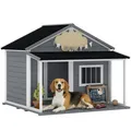 Produktbild: Hundehütte aus Massivholz Kleintierhaus Hundehaus mit Terrasse für draußen