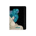 Produktbild: Matabooks, nachhaltige und vegane Notizbücher A5 aus Süßgraspapier, Nari, 138 Seiten, Natur, Handmade, Made in Germany (Blue Starry Sky (liniert))
