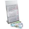Produktbild: Tischkalender zum Aufstellen aus Edelstahl I Kakteen I 105 x 230 mm I tr204