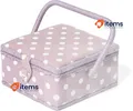 Produktbild: Hobbygift Mrsq Wert: Nähkiste (S): Mauve Punkt, Baumwollmischung 20x20x11 CM