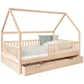 Produktbild: Ehrenkind Hausbett Livo aus massivem Buchenholz in verschiedenen Größen (FSC® zertifiziertMontessori Kinderbett, Jugendbett, 120x200 cm), höhenverstellbar beige 120 cm x 200 cm