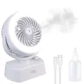 Produktbild: Sichler Haushaltsgeräte USB Mini Luftbefeuchter: Akku-Tisch-Ventilator & Vernebler, Oszilation, LED-Ring, 1.200mAh (Ventilator mit Oszillation, Luftkühler, Kühl)