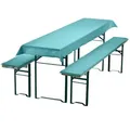 Produktbild: NYVI Bierbankauflagen Set 240x90 cm Aqua - 1x Tischdecke für 220x70 cm Biertische & 2x Gepolsterte Auflage für 220x25 cm Bierbänke