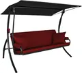 Produktbild: Angerer Hollywoodschaukel Elegance Joy – Schaukel zum Sitzen, Liegen & Entspannen, inkl. Bett-Funktion, einfache Montage, Made in Germany, hochwertiger Stoff, Rot