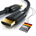 Produktbild: CSL - 8k / 4k HDMI Kabel 2.1/2.0-3m - 8K @ 60Hz / 120Hz - 4K @ 240Hz - 48 Gbit/s - 3D - Ultra High Speed mit Ethernet - TV Blu-ray PS5 Xbox Series X Switch - schwarz - 3 Meter