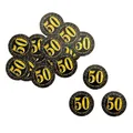 Produktbild: 18 x Konfetti Zahl 50 Rund Schwarz Gold Geburtstag Jubiläum Tisch Deko Streudeko