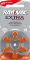 Produktbild: 60 Rayovac 4606 Extra Advanced Typ 13 / PR48 Hörgerätebatterien im 6er Blister