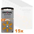 Produktbild: 15x 6er Blister Rayovac Hörgerätebatterien 13 Extra Advanced 1,45V 310mAh PR48