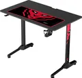 Produktbild: Diablo X-Mate 1000 Gaming Tisch Schreibtisch PC Computertisch Ergonomisch Carbon Tischplatte Kopfhörerhaken Getränkehalter (100 x 75 x 60 cm) Farbe: Schwarz