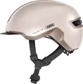 Produktbild: ABUS Fahrradhelm HUD-Y - mit magnetischem, aufladbarem LED-Rücklicht & Magnetverschluss - Stilsicherer Urban-Helm für den Alltag - für Damen und Herren - Beige Matt, Größe S (51-55 cm)