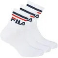 Produktbild: FILA Unisex Socken, 3 Paar Quarter - Kurzsocken, Sport, Logo-Bund, uni Weiß 39-42