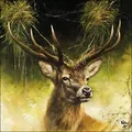 Produktbild: Ambiente 20 Servietten Papier 33x33cm 3-lagig - hochwertige Einweg Papierservietten Hirsch Motiv Partyservietten Waldtiere Tischdeko rustikal Natur Herbst Jagd