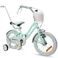 Produktbild: Kinderfahrrad 14 Zoll Mädchenfahrrad Kinderrad Fahrrad 3-5Jahre Silver Moon minz