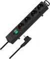 Produktbild: Brennenstuhl Comfort-Line Plus Steckdosenleiste 4-Fach (Mehrfachsteckdose mit Flachstecker, Schalter, 2m Kabel und extra breite Abstände der Steckdosen) schwarz