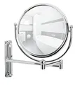 Produktbild: WENKO Kosmetikspiegel Deluxe Groß - Wandspiegel, höhenverstellbar, schwenkbar, Spiegelfläche 19 cm 500 % Vergrößerung, Stahl, 23 x 28.5 x 33 cm Silber
