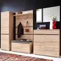 Produktbild: Lomadox Komplett Garderoben Set 5teilig Flurgarderobe Flurmöbel in Holzoptik Edelbuche Schuhschrank Schuhbank & Polster Wandpaneel Spiegel Kleiderschrank