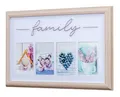 Produktbild: levandeo Bilderrahmen 4 Fotos 10x15 Natur Family Passepartout MDF Holz Fotorahmen Bildergalerie Deko Collage Galerie Wohndeko Wanddeko