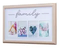 Produktbild: Levandeo® Bilderrahmen Collage, Bilderrahmen 4 Fotos 10x15 Natur Family Passepartout MDF Holz
