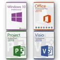 Produktbild: Microsoft Windows 10 Pro + Microsoft Office 2019 Pro Plus + Microsoft Project 2019 Pro + Microsoft Visio 2019 Pro Lizenz für 3 PC