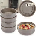 Produktbild: SÄNGER Kairo Graphit | Steingut Schüssel Set 6 tlg, Müslischalen für 6 Personen, kratz- mikrowellen- spülmaschinenfest, Kleine Schüsseln Teller tief Mocha Braun Schalen 800 ml VALUE COLLECTION