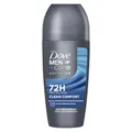 Produktbild: Dove Men Care Deodorant Roll On Advanced Care Clean Comfort, Deodorant für Herren, Antitranspirant, alkoholfrei, mit 1/4 Feuchtigkeitscreme, Schutz bis zu 72 Stunden, 50 ml