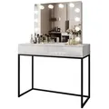 Produktbild: Lookway Schminktisch, Weiß Hochglanz, Schwarz, Holzwerkstoff, 100x146x42 cm, Schlafzimmer, Schminktische